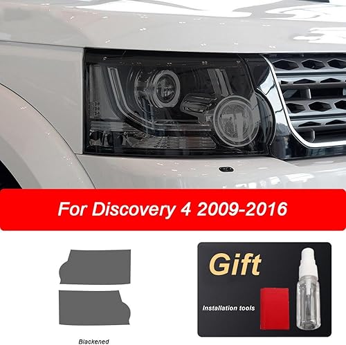 Miniatura 3 de JCAKES Adhesivo de TPU transparente para faros delanteros de coche, color negro ahumado, para Land Rover Discovery 4 LR4 2009-2016 Accesorios