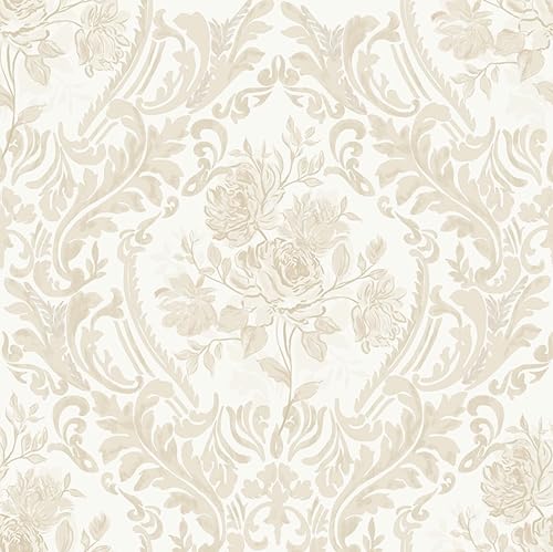 Miniatura 16 de Ismoon Papel tapiz autoadhesivo para despegar y pegar, papel de contacto floral vintage, bohemio, acuarela azul, damasco, texturizado, extraíble,