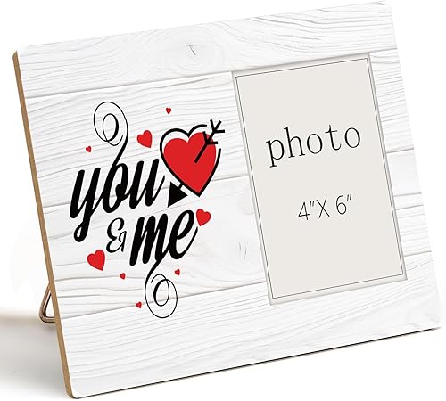 Marco de fotos para parejas, marco de fotos de madera con texto en inglés You And Me, regalo de compromiso, regalos de boda para ella y él, regalos