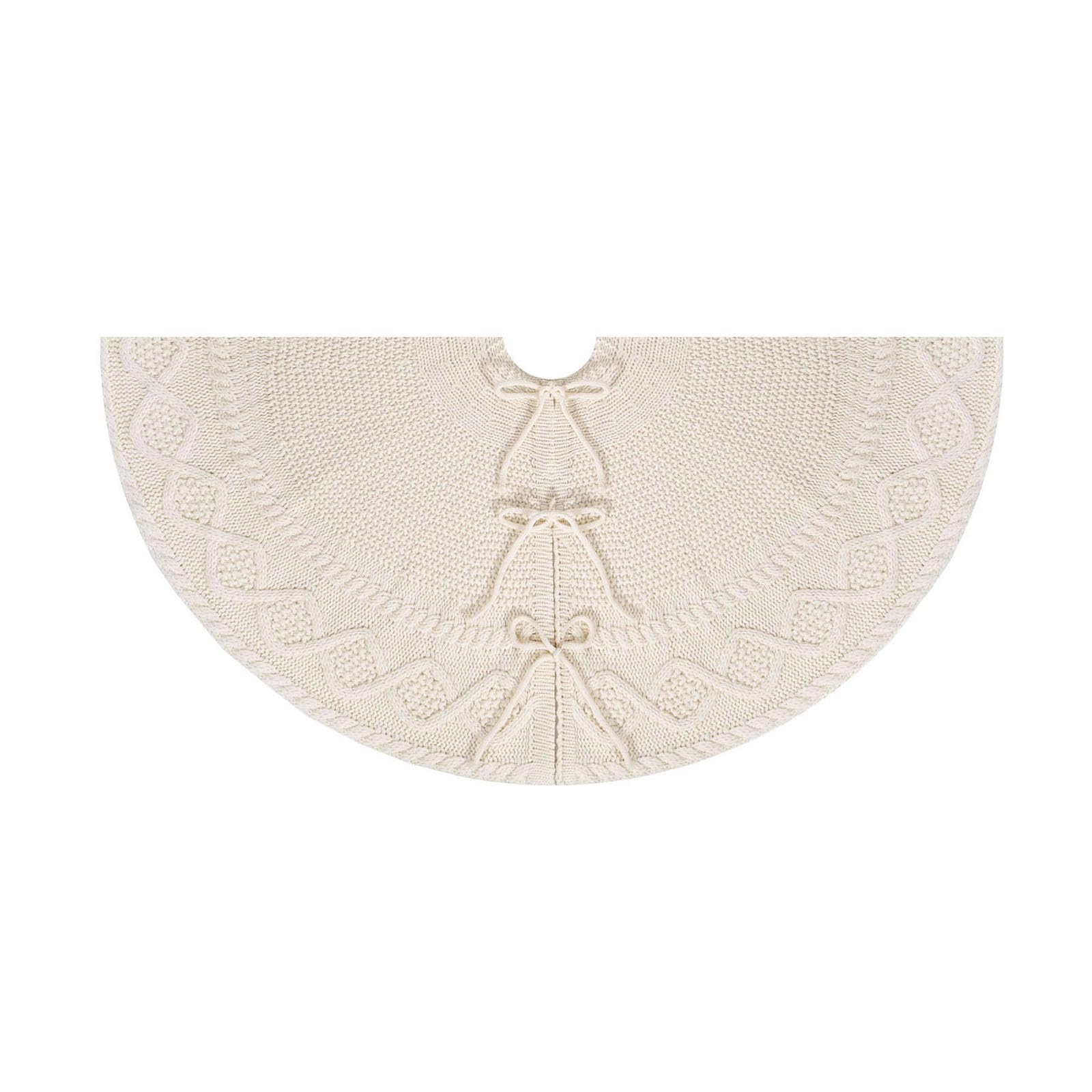 Tapis de sapin tricoté blanc ornement de Noël pour salon chaleureux