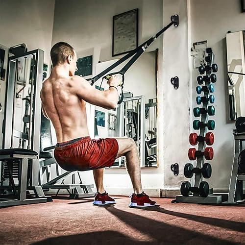 Miniatura 8 de TUOSHUNGE Anclajes de pared de banda de resistencia, ganchos de montaje en pared para entrenamiento, estación de ejercicio de gancho montado en el