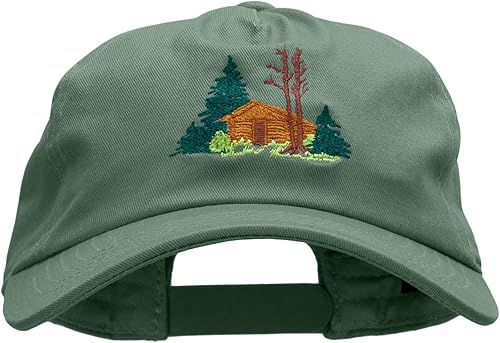 e4Hats.com Gorra bordada de cabaña de troncos para papá sin estructura