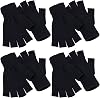 4 Pairs Winter Half Finger Gloves Knitted Fingerless Gloves Fingerless Mittens Warm Stretchy Gloves for Men Women