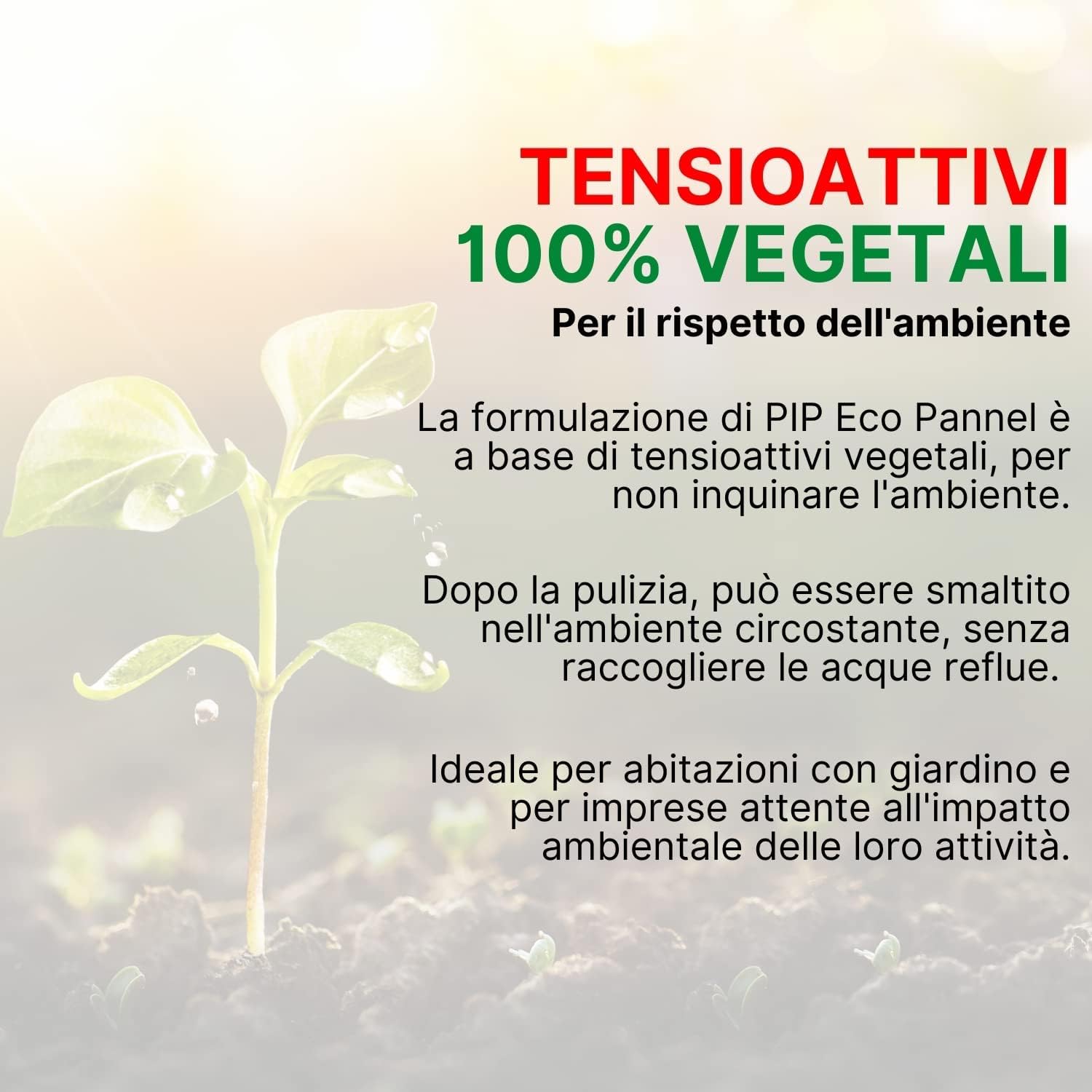 PIP Eco Pannel, Detergente per Pannelli Fotovoltaici Ricarica Concentrato 2,5 Litri da Diluire in Tanica 25 L per 250 mq. Pulizia Professionale del Pannello Solare, Vegetale ed Ecologico