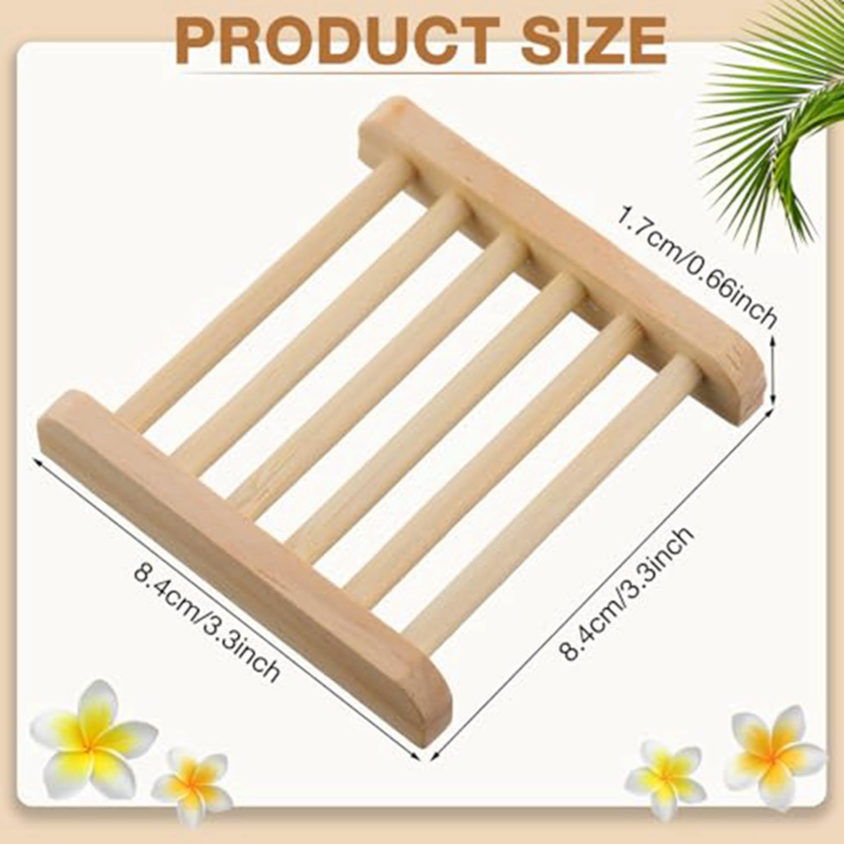 Juego de 75 Jaboneras de Bambú con Escurridor. Jabonera y Escurridor de Madera Sencillos para Secar Artículos de Baño y Cocina.