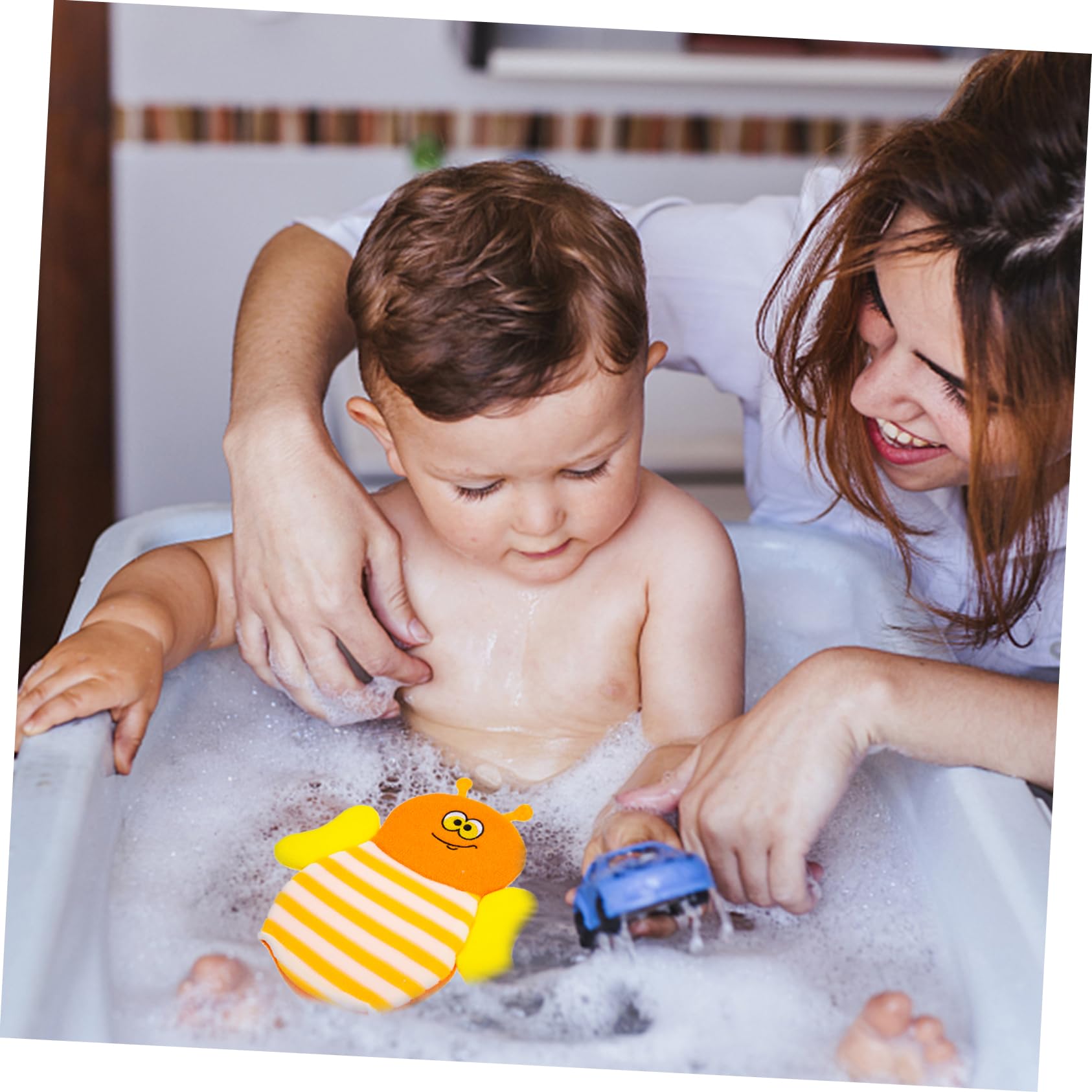 IWOWHERO 5Pcs Bathing Mitt Cartoon Cotton Wash Gloves for Soft Exfoliating Bath Scrubber for Newborn Bathing Experience