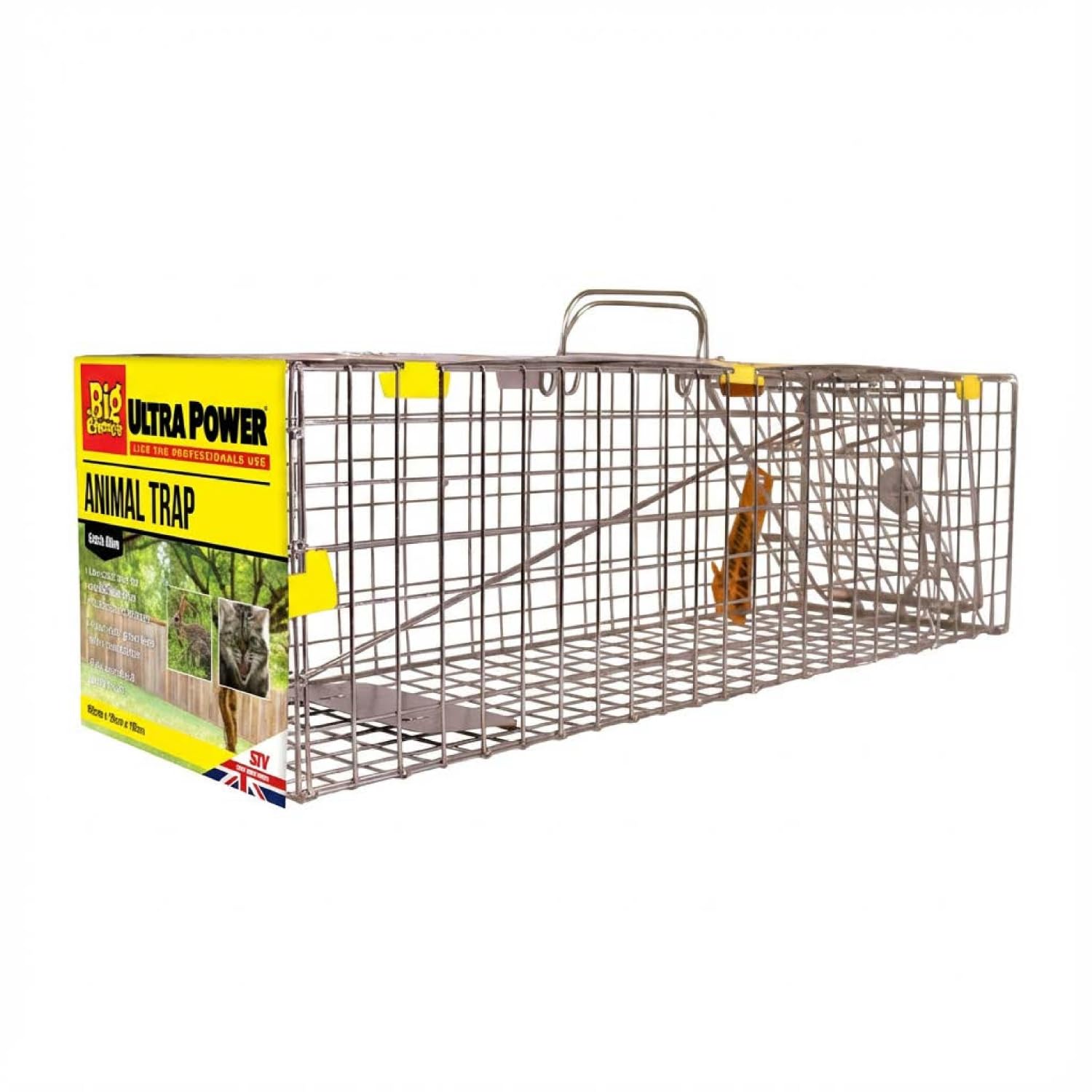 The Big Cheese® Live Animal Trap – Small Cage | Ready-Assembled Humane Catch & Release Trap | For Squirrels & Small Animals | Galvanised Steel | 44 x 19 x 19 cm