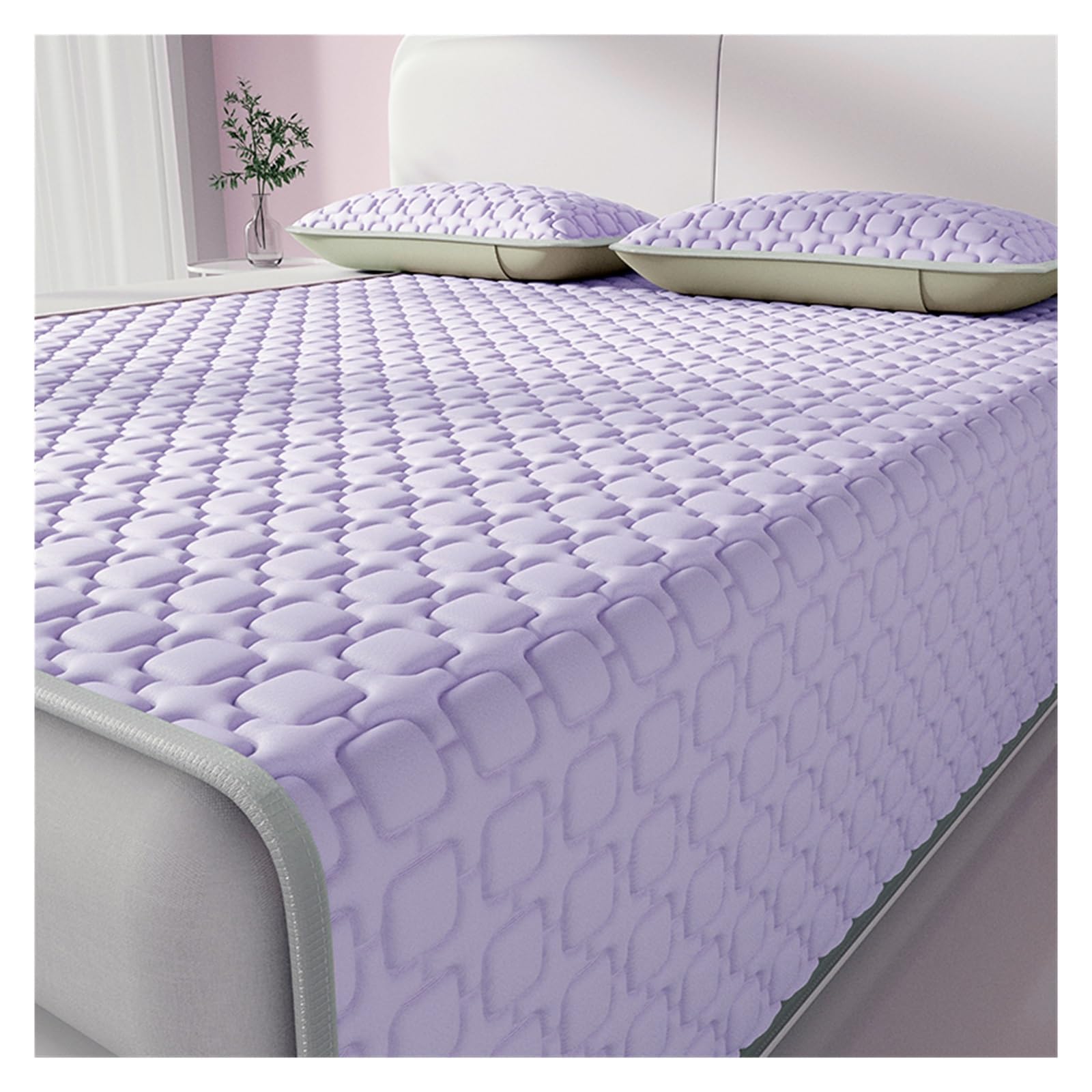 Tapis rafraîchissant en latex lit 90x200 housse matelas soie glacée été