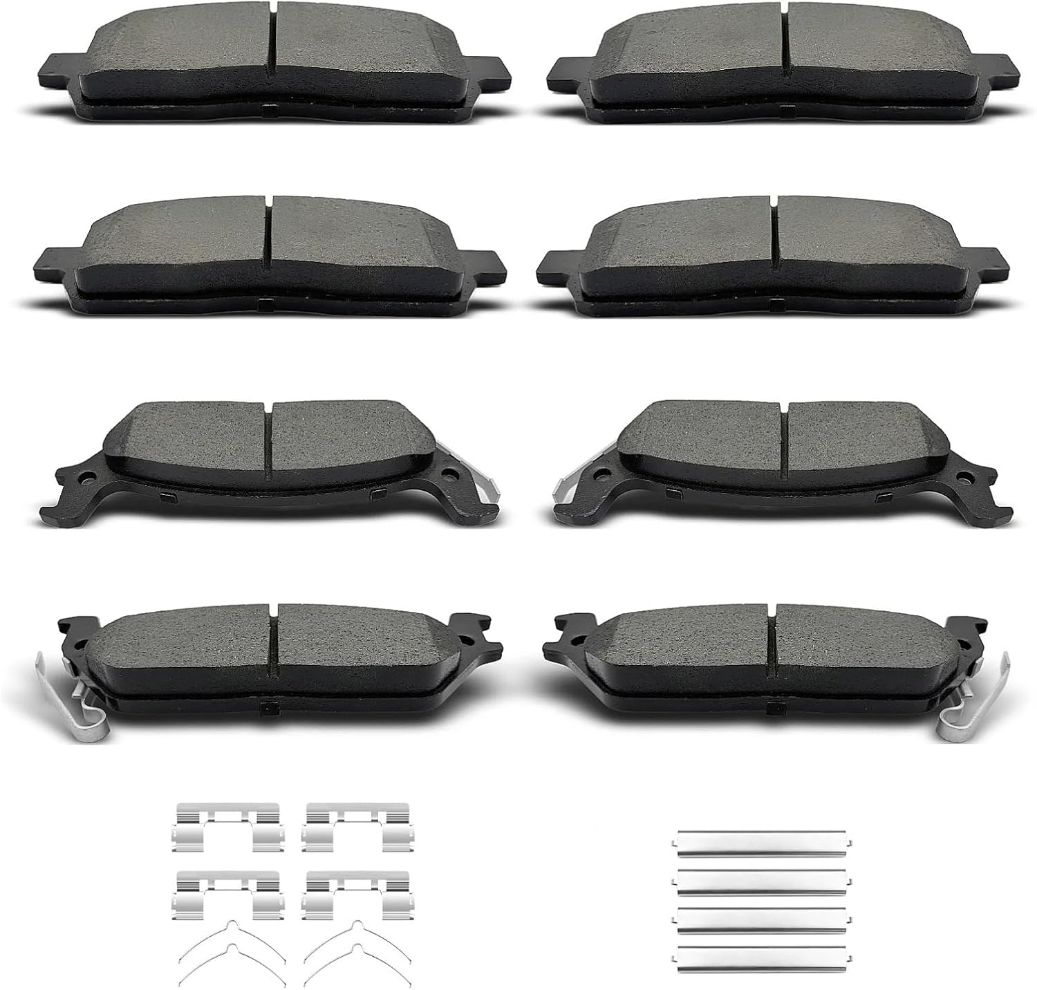 D1012 D1083 8pcs Front Rear Ceramic Brake Pads Sets With Clips Fit For 2004-2009 Ford F-150,For 2006-2008 Lincoln Mark LT