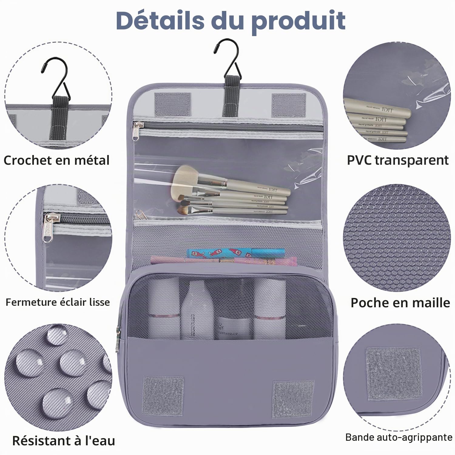 BAGAIL Lot de 10 cubes de rangement, différentes tailles, organisateur de voyage, accessoires de voyage, valise de bagage, bagage cabine - Gris