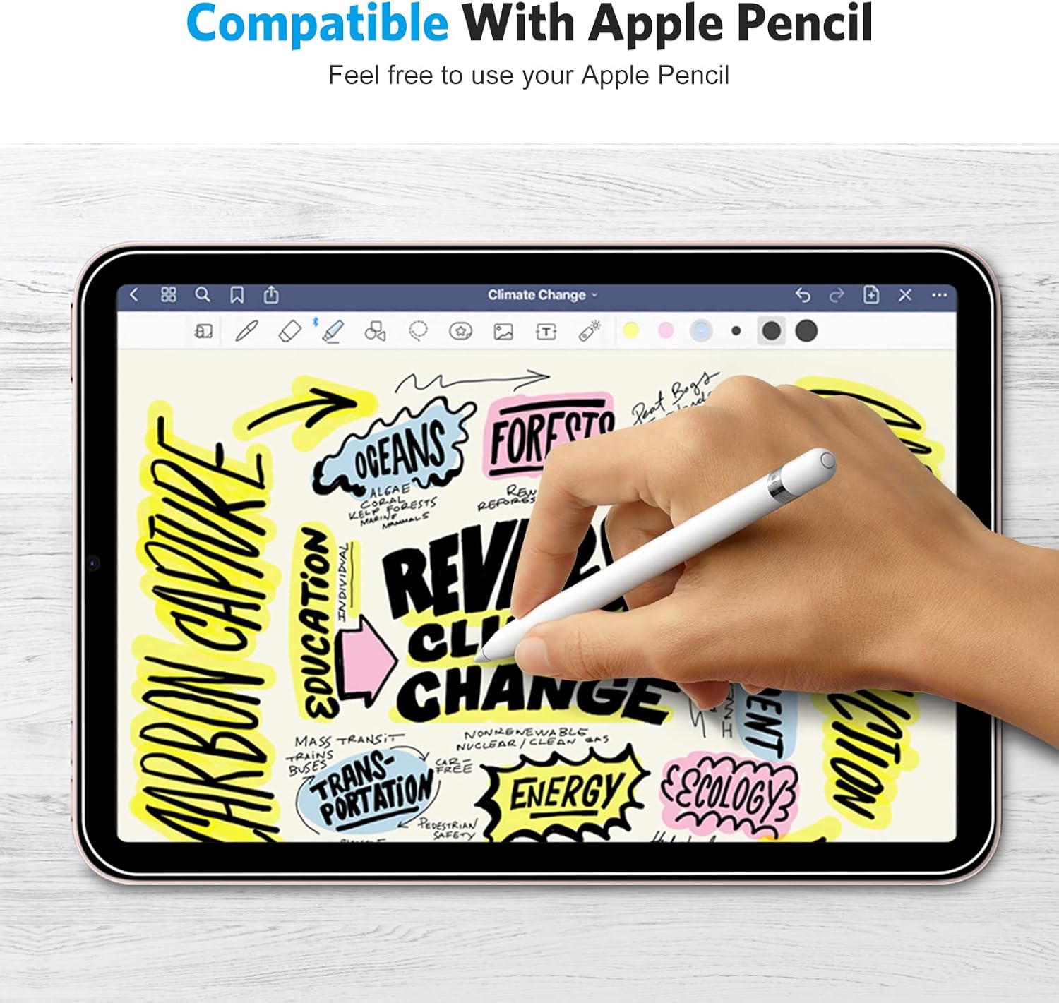 OMOTON [3 Pack] Screen Protector Compatible with iPad Mini 6 (6th Generation, 8.3 Inch) - Tempered Glass Compatible with iPad Mini 6th Generation 2021, High Definition/Apple Pencil Compatible