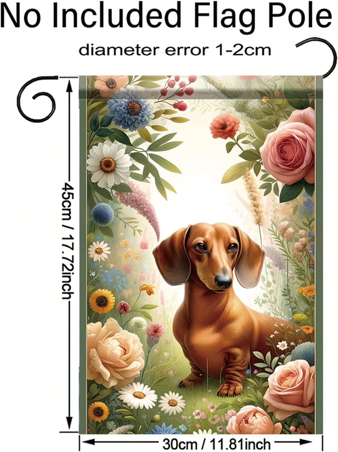 Spring Summer Dachshund Garden Flag Floral Flower Daisy Dog Seasonal Garden Flag 12x18 Inch Double Sided Decoration Yard Small Flag For Outside Holiday Seasonal Outdoor Banner - Image 8
