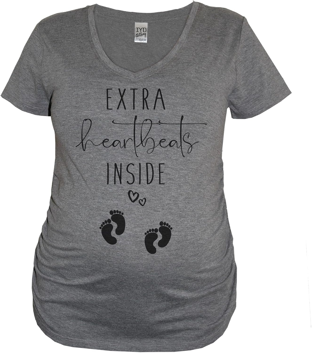 Extra Heartbeats Inside Maternity Shirt Twin Pregnancy Announcement Shirts, Cute and Funny Gifts for Expecting Moms