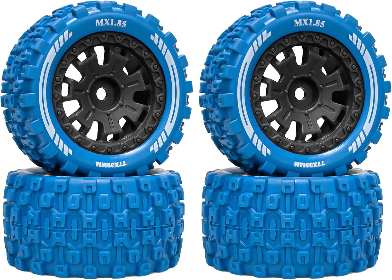 LRFHL RC Tires and Wheels Pre-glued Compatible with Arrma Typhon Grom Granite 1/18 1/14 RC Car Tires Wheels Upgrade (4PCS)