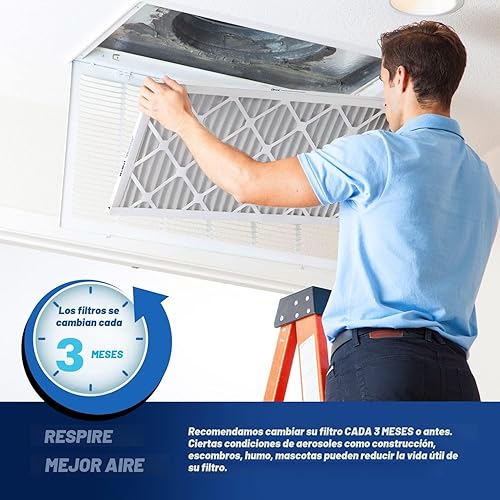 Miniatura 7 de BNX MERV 13 - Filtro de aire plisado electrostático, 16 x 20 x 1 pulgadas (6 pzas), fabricado en EE. UU., filtros de aire HVAC para alergias, polen,