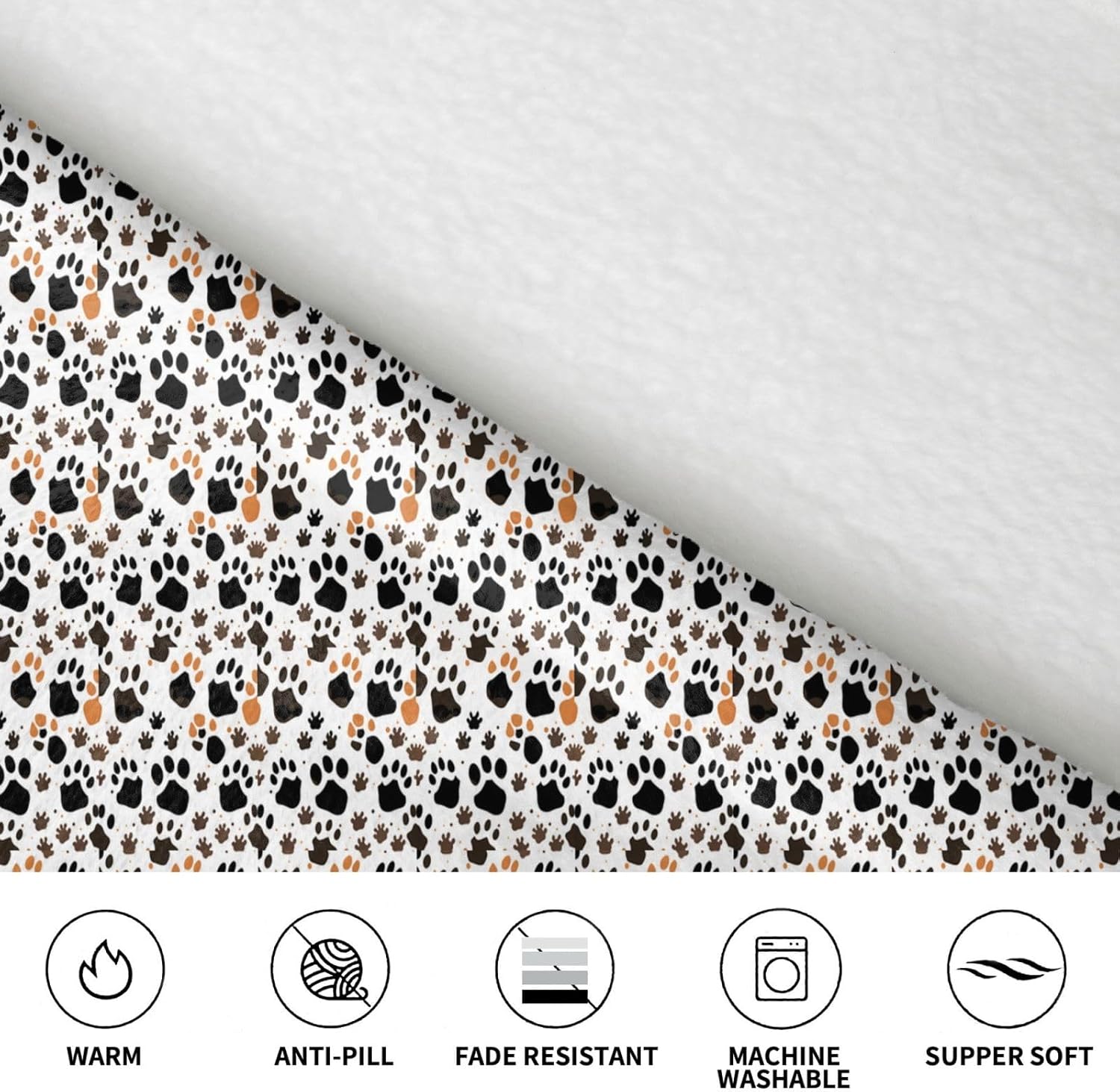 Animal Paw Prints Print﻿ ﻿winter Cozy Blanket Hoodie Wearable With Sleevesfor Christmas New Year Loungewear