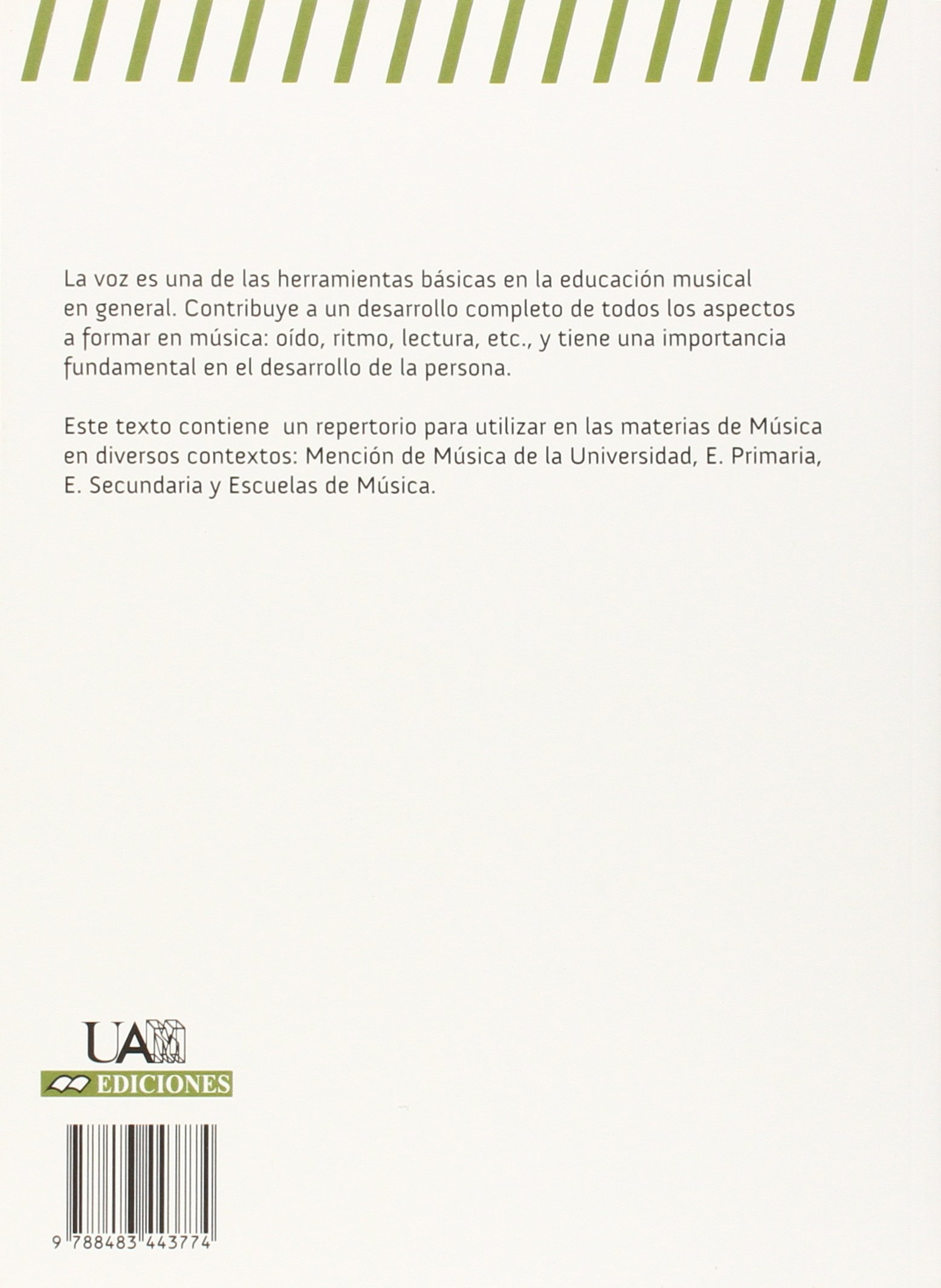 Cantar y Cantar: Materiales para la formación vocal de las materias de Música en el Grado de Maestro en Educación Primaria y Educación Infantil: 36 (Cuadernos de apoyo)