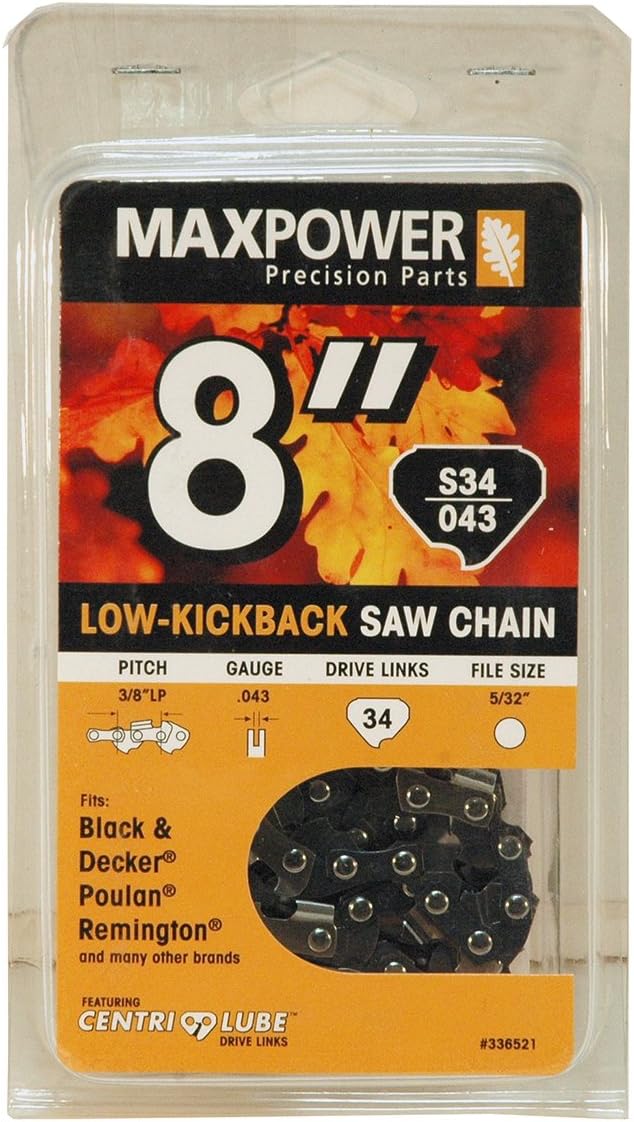 Maxpower 8" Chainsaw Chain Loop for Black & Decker, Poulan, Remington (S34)