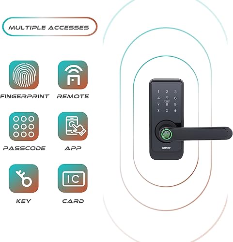 Miniatura 2 de Cerradura de palanca inteligente, cerradura sin llave, cerradura de puerta con teclado de huellas dactilares, cerradura electrónica digital