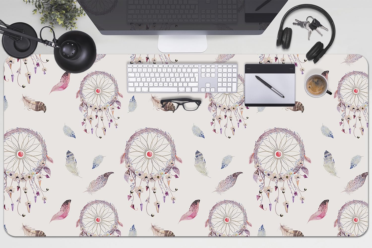 Couverture de bureau 100x50 cm en vinyle PVC protection attrape-rêves - 8
