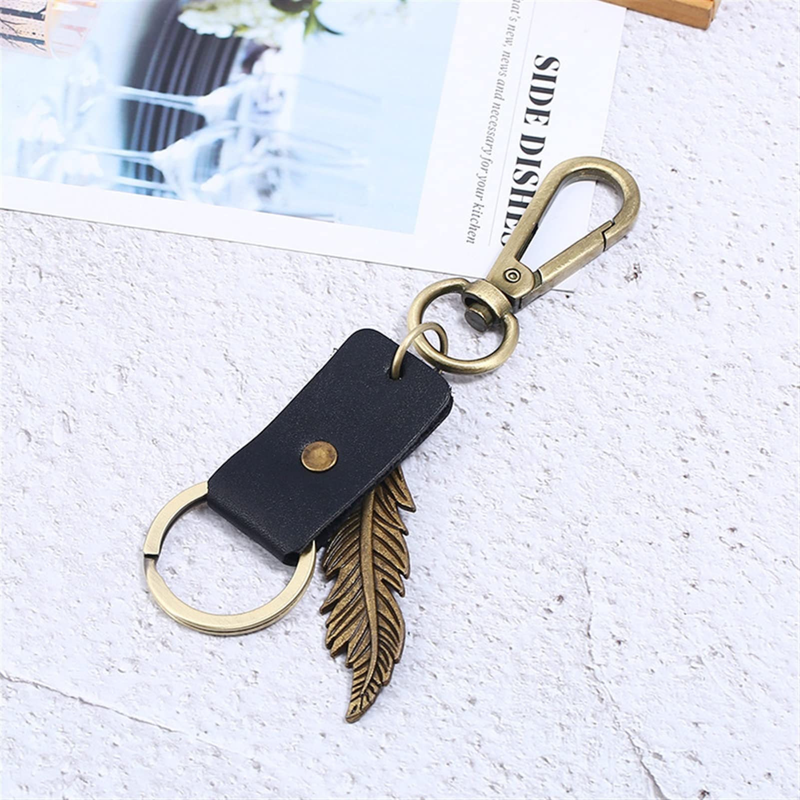 *・ྀི うぉん 様 .゜ྀི・*. レザーキーホルダー Amazon.co.jp: ZXHStore 羽キーホルダーレザーペンダントメタル