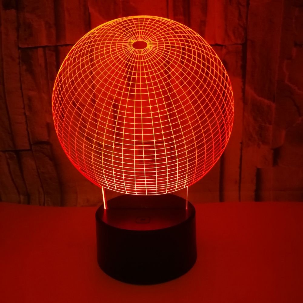 3D Illusion Baseball Night Light - USB Touch Table Lamp, 7 Color Changing LED Decor For Desk/Bedroom