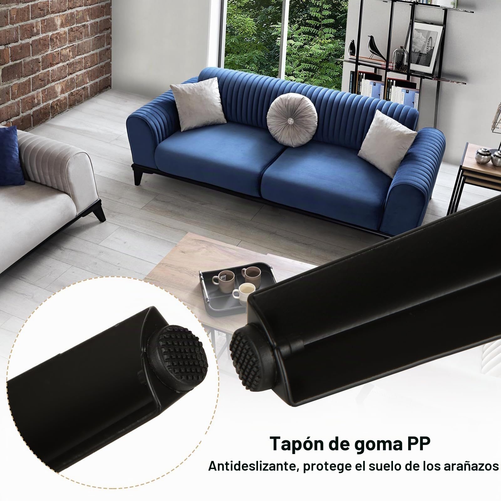 SENENQU 12 Piezas Patas para Muebles Negras 15 cm, Patas para Mesas y Sofá con Tornillos, Pies Metálicos de Acero Resistente para Armario, Mueble de TV y Cama