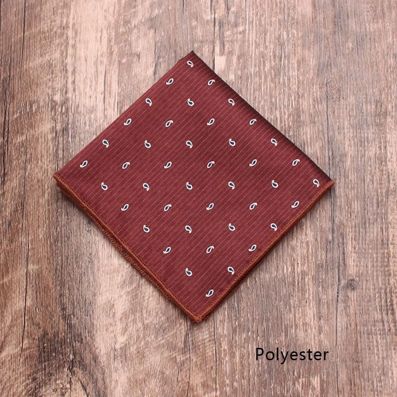 Party Square Suit Accessory Patterned Chestnut Handkerchief Men's Formal Pocket