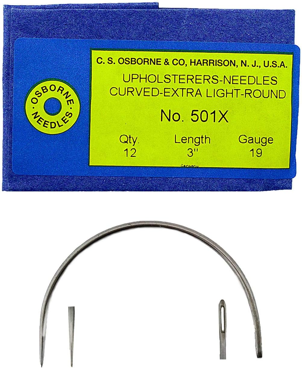 C.S. Osborne Pack of 12 Curved Needles Extra Light 501X