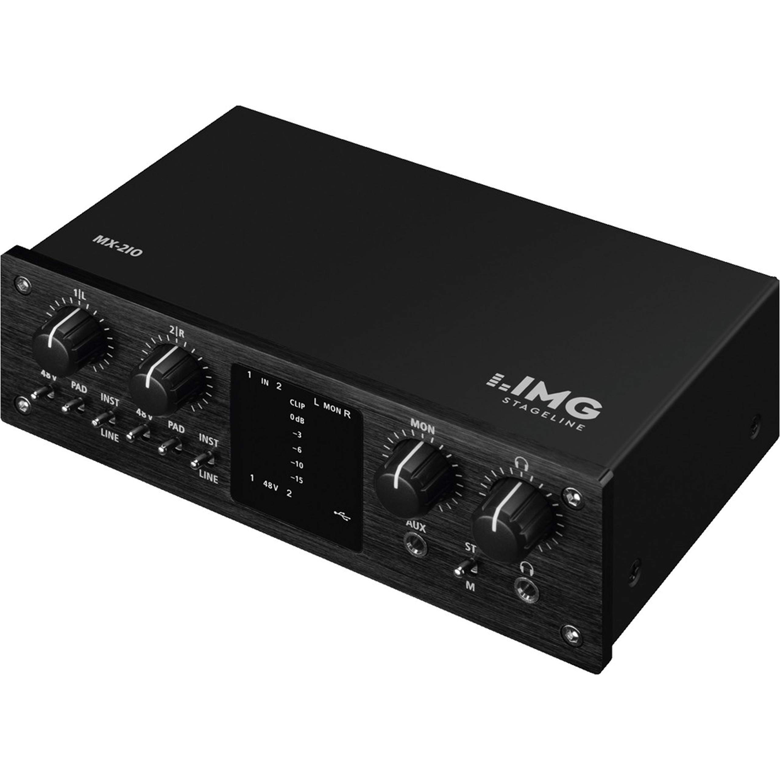 IMG Stageline MX-2IO - Interfaccia di registrazione USB a 2 canali, colore: Nero