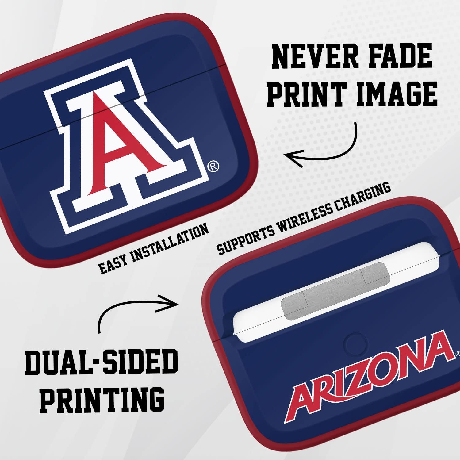Affinity Bands Arizona Wildcats HDX Case Cover Compatible with Apple AirPods Pro 1 & 2 (Classic)