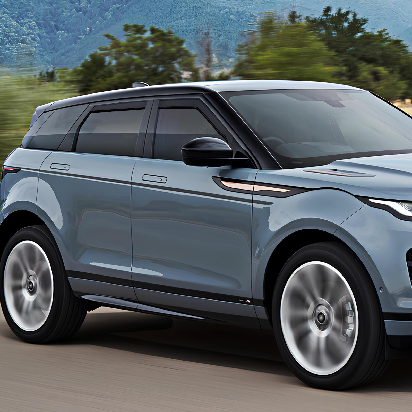 4 deflettori antivento, parapioggia per finestrini sinistro e destro, marroni, compatibili con Range Rover Evoque MK1 2011-2019 a 5 porte, SUV, parapioggia, ricambio