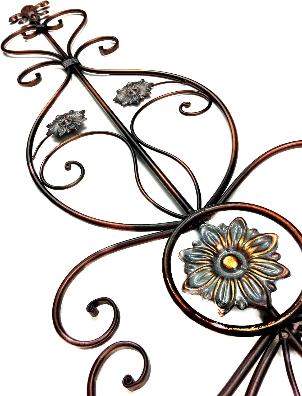 Bellaa 21970 Metal Wall Scroll Plaque Elegant Decor 55 Inch Wide