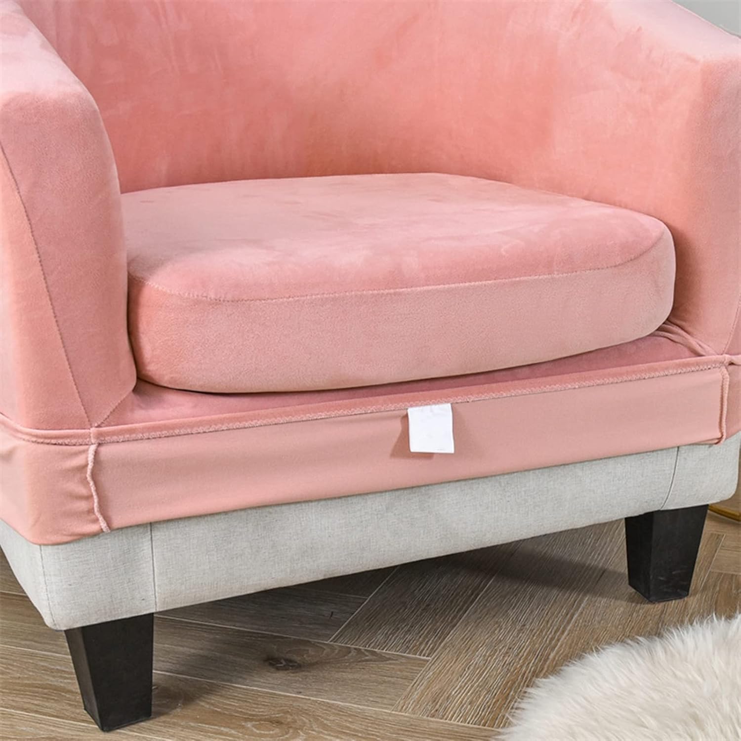 XJHKG Velvet Club Chair Cover Elastic Tub Armchair Seat Cover Removable Sofa Slipcovers for Bar Counter Bathtub Chair Covers (Color : Brown)