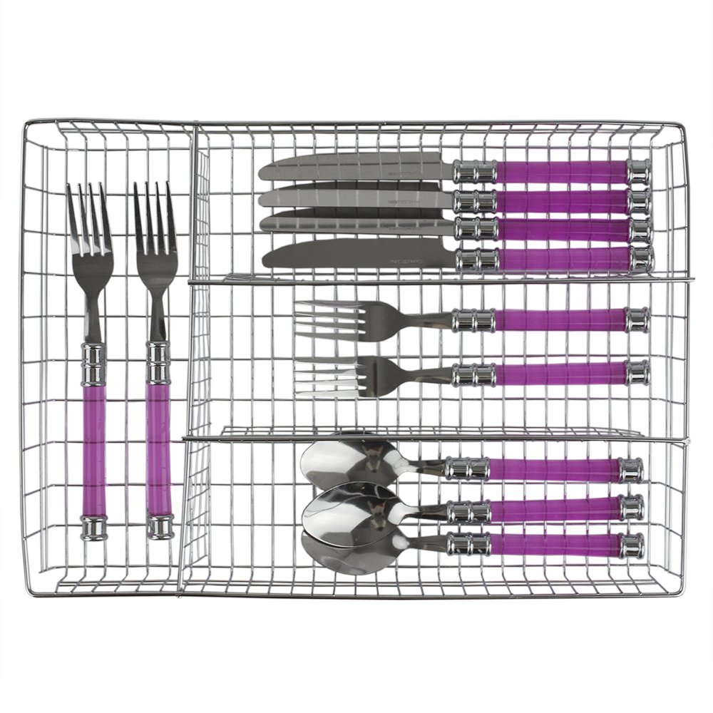 Home Basics Chrome Plated Steel Cutlery and Flatware Tray