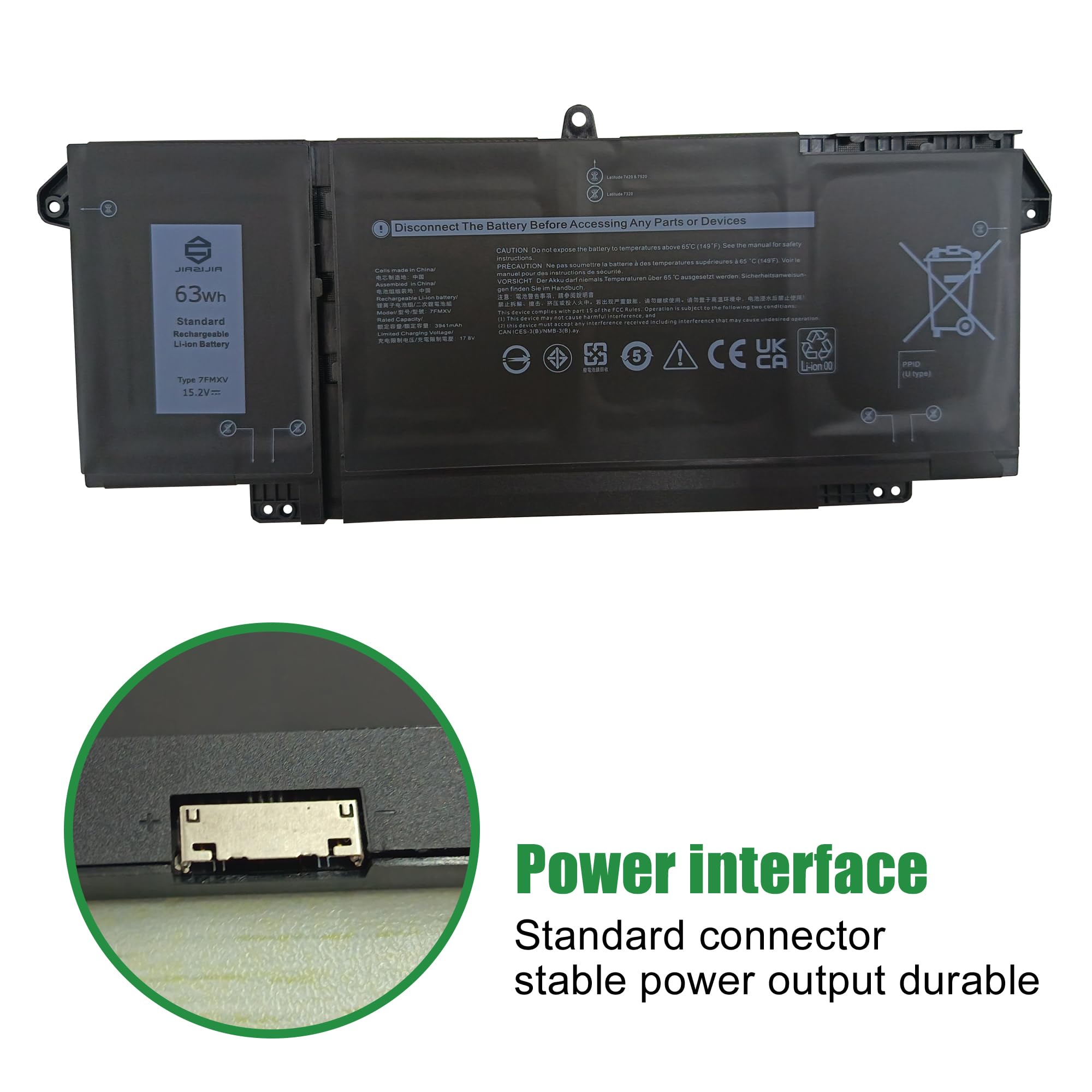 Amazon.com: JIAZIJIA 7FMXV CPX-1PP63 63Wh Laptop Battery
