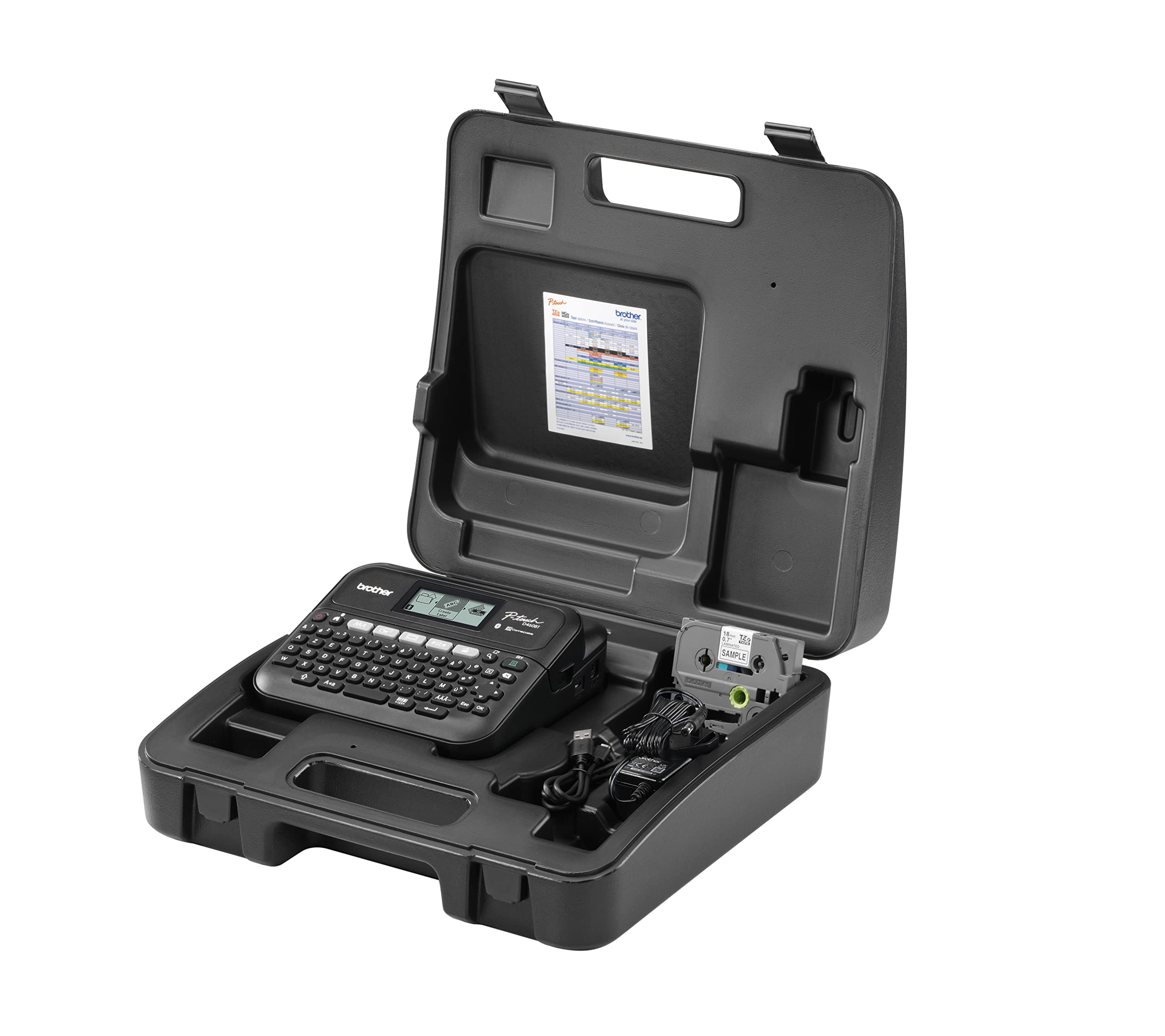 Brother P-Touch PT-D460BTVP | Etichettatrice desktop professionale | Bluetooth | 18mm | Con valigetta di trasporto e adattatore di alimentazione
