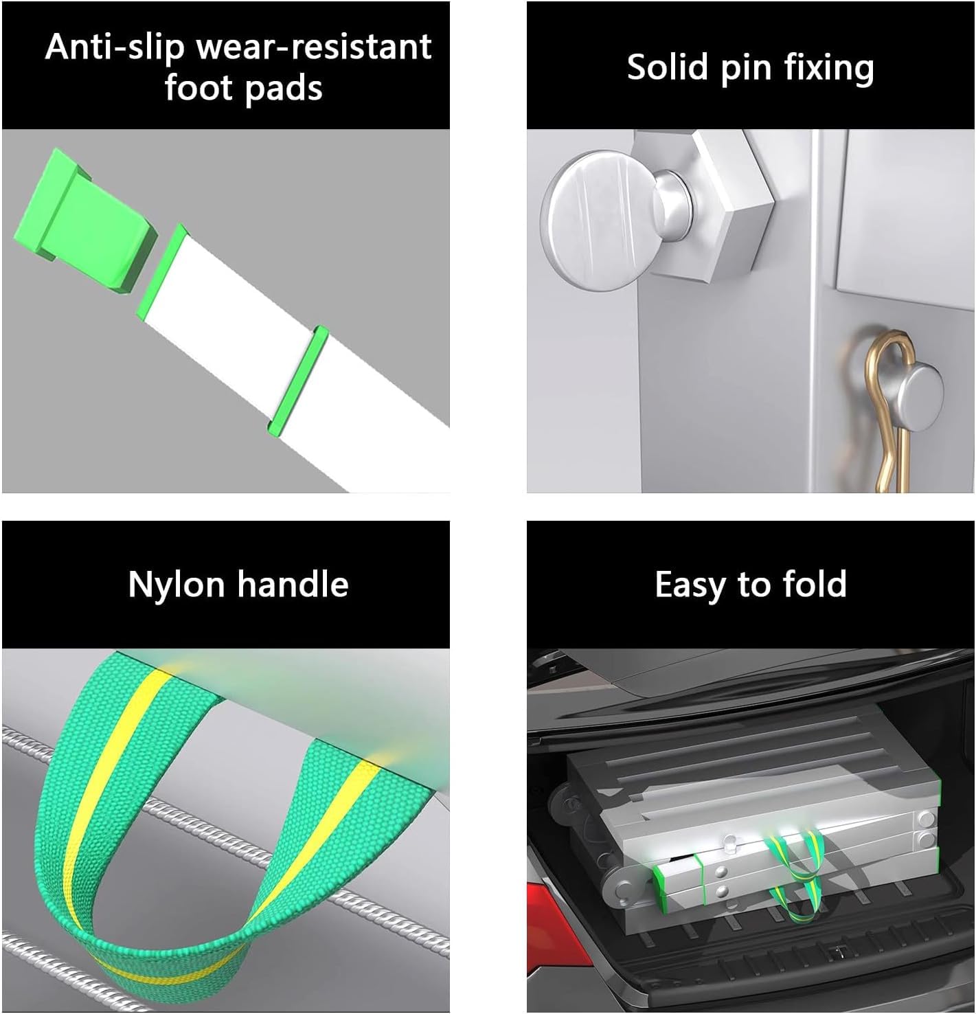 Andamio portátil de Alta Resistencia con Plataforma y Escalera, Capacidad de 500 kg (1120 lbs). Ideal para poda de Jardines y Limpieza de autocaravanas. Andamio de Acero de 180 x 30 cm.