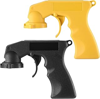 2 Pieces Spray Paint Can Trigger Handle Instant Aerosol Trigger Handle Tool Spray Gun with Full Grip for for Paint, Adhesives, and Lubricants (Black and Yellow)