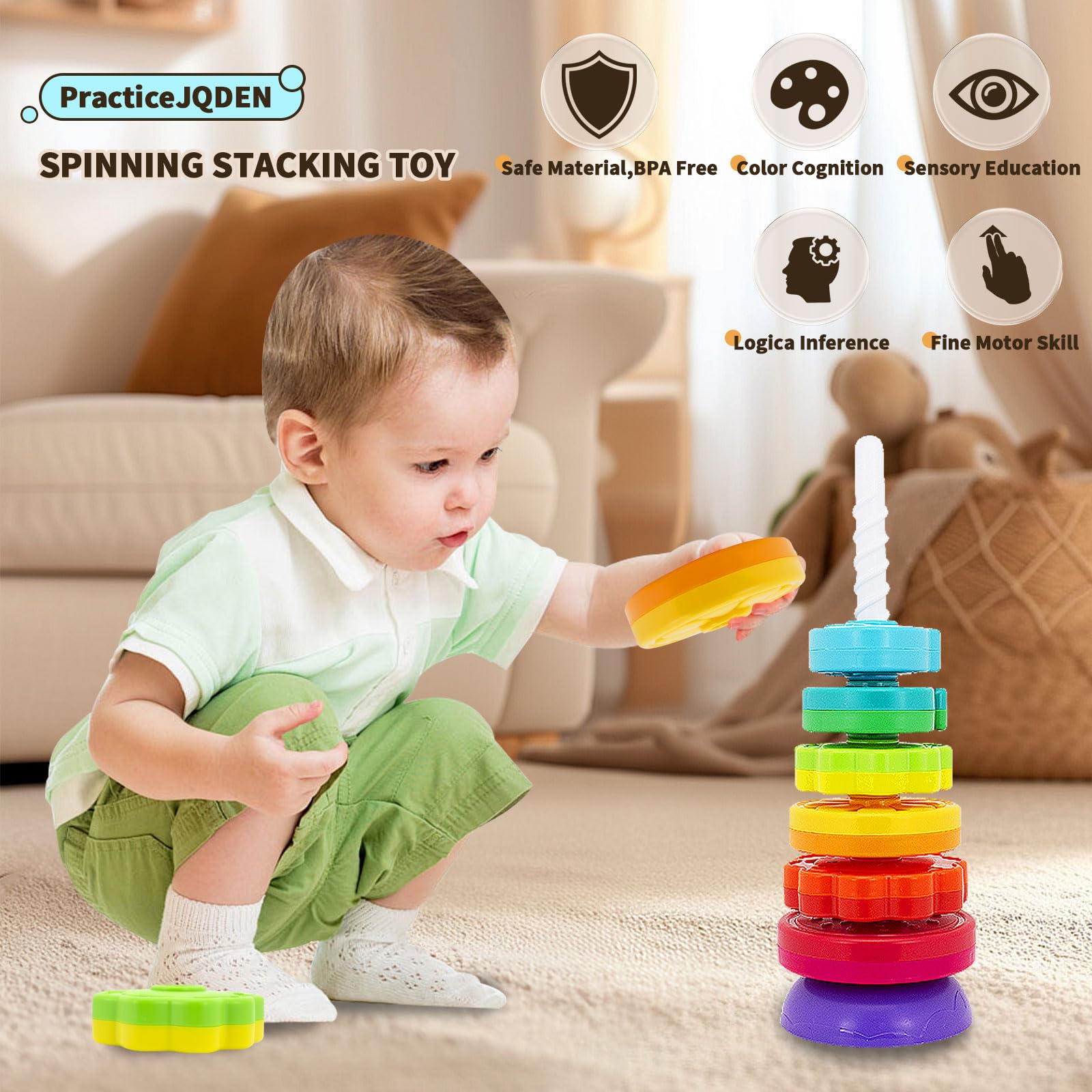 Montessori Stacking Toys for 1 Year Old -2 Montessori Stacking Toys for 1 Year Old -2