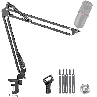 InnoGear Boom Arm Microphone Mic Stand for Blue Yeti HyperX QuadCast SoloCast Snowball Fifine Shure SM7B and other Mic, Large - Amazon product rated Grade A