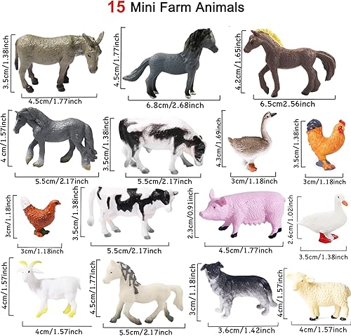 Miniatura 2 de 15 figuras de juguetes realistas de animales de granja, juego educativo de aprendizaje de plástico, suministros de fiesta temática de animales,