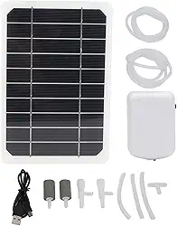 Aerador solar para lagoa, bomba de ar solar, 2000 mAh, recarregável, baixo ruído, à prova de água, oxigenador solar para lagoas, 2 pedras de ar para aquários, lagoa, aquário, hidropônico, oxigenador