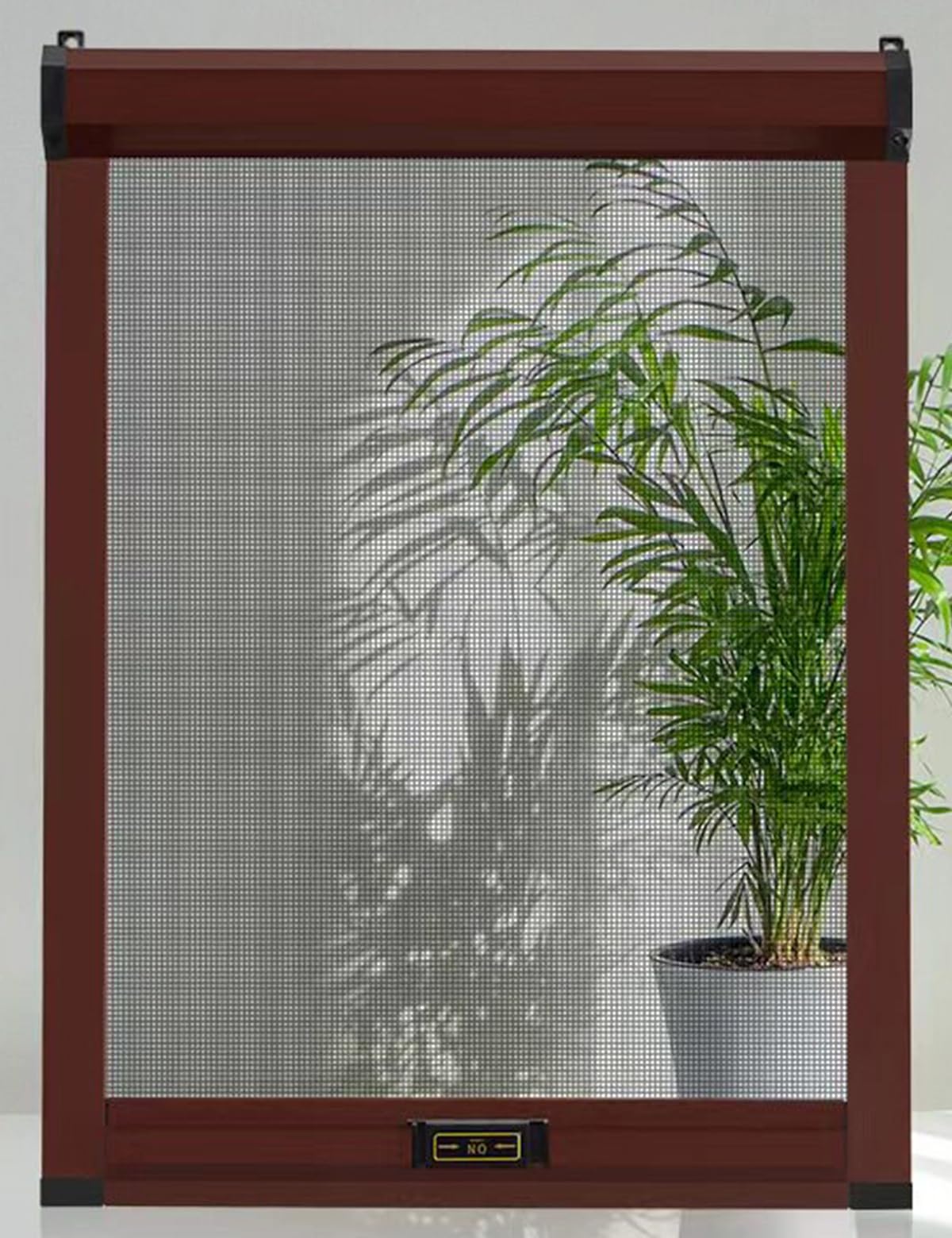 Aeovot Custom Size Window Screen - Self Adhesive Window Fly Screens for Windows Roll-Up Bug Bee Mosquito Net Roller Blinds with Aluminum Alloy Frame and PET Composite Fiber Mesh(C)