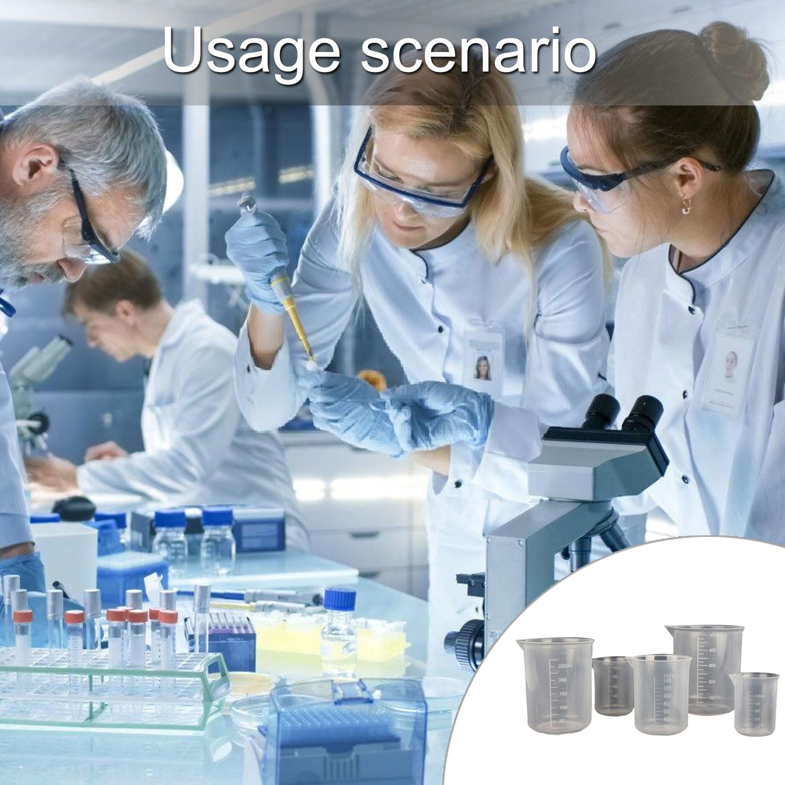 Montesy Pack of 5 Liquid Measuring Cup Clear Kitchen Cup Clear Laboratory Measuring Cylinder for Kitchen Cooking Measuring Tool