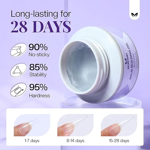 Miniatura 6 de Morovan Gel de uñas sólido constructor 2.12 oz de gran capacidad de gel de construcción de uñas para esculpir 3D geles duros no pegajosos para uñas