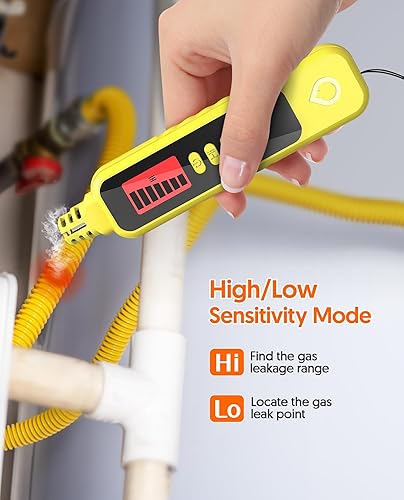 Miniatura 5 de Detector de fugas de gas, detector de gas natural para el hogar, rastreador de gas combustible portátil con alarma visual y audible para localizar