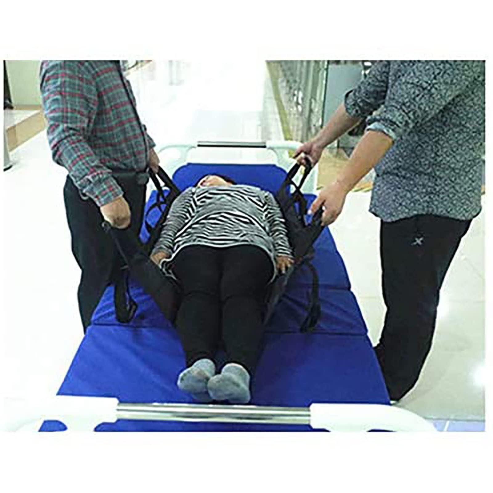 Sábanas deslizantes, tablas de transferencia, arnés de elevación médica para pacientes, con 4 asas, almohadilla de posicionamiento para personas mayores con transferencia deslizante, reutilizable