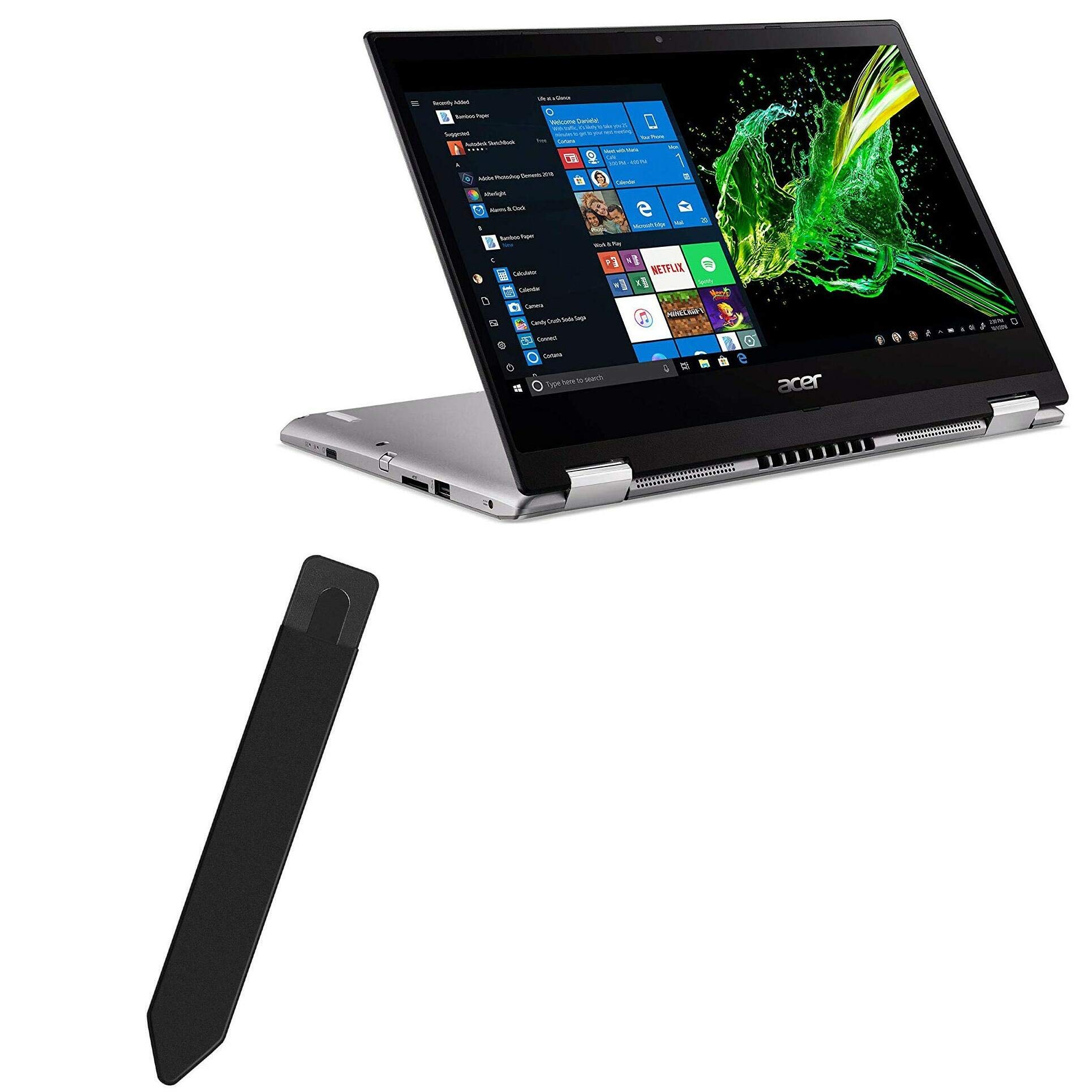 BoxWave Stylus Pouch Compatible with Acer Spin 3 (SP314-53N) - Stylus PortaPouch, Pen Stylii Holder Carrier Portable Self-Adhesive - Jet Black