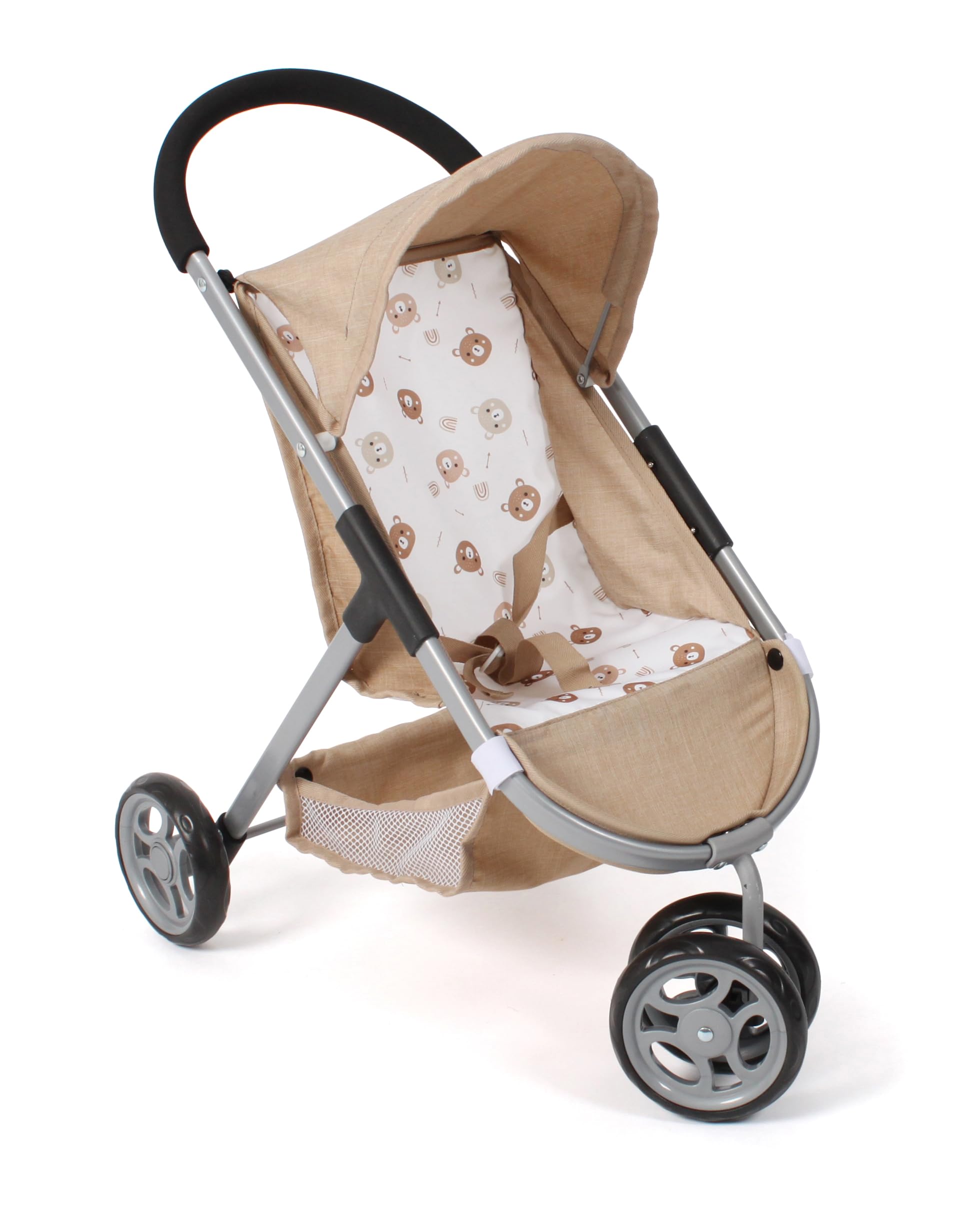 Bayer Chic 2000 Passeggino per bambole Speedy - Orsetto beige - Adatto per bambole fino a 46 cm - Altezza cursore 58 cm
